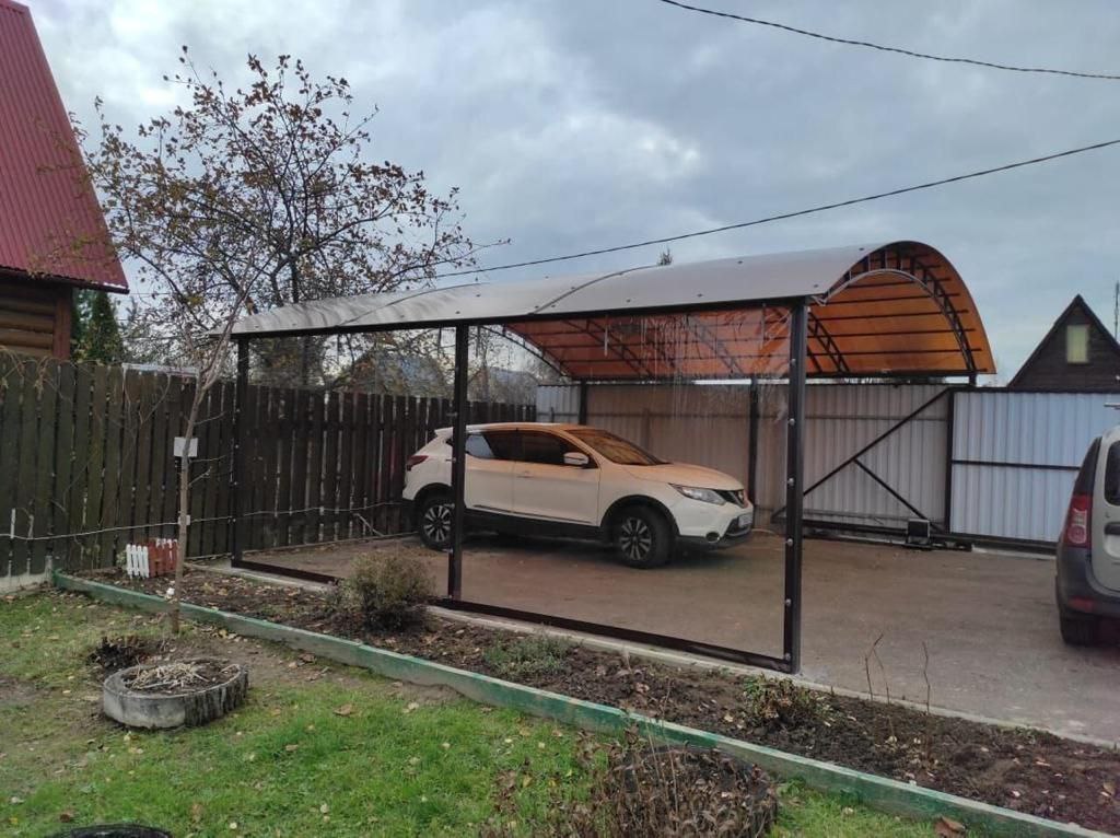 Прозрачные шторы ПВХ для навеса под автомобиль в посёлке Пителино